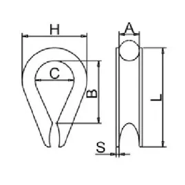 Proteção de corda de fio de aço inoxidável Tubos de cabos de carga pesada Rigging Carbono Guy Hardware D Chackle Metal Neele Punch Thumb 0