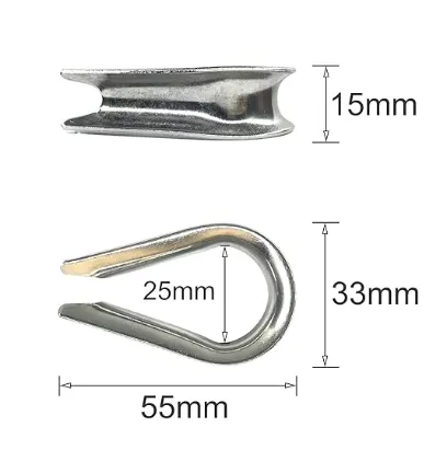 12PCS M10 Dedal de aço inoxidável para montagem de linha de puxa e 3/8 polegadas de diâmetro de fio de corda 0