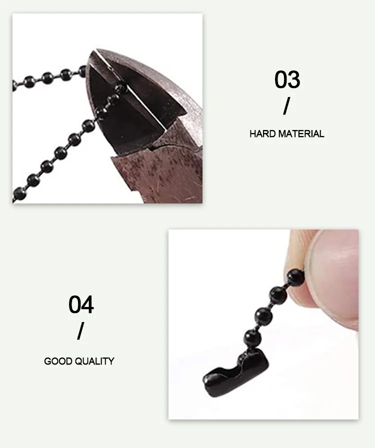 Função Roller Chain de aço inoxidável pré-cortado 2.4mm Ball Chain para Dogtag Dimensões personalizadas à prova de ferrugem 2