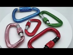 Alumínio 30KN Outdoor Carabiner Logotipo personalizado e cor D Forma de escalada Snap Hook