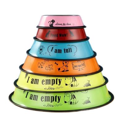 Bom preço. Taça de animais de estimação de aço inoxidável elegante e durável Design pintado colorido para animais de estimação felizes on-line