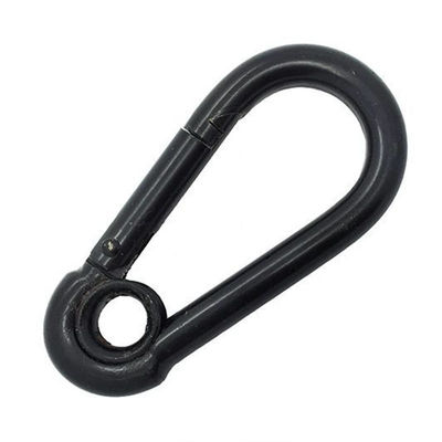 Bom preço. Carabiner de gancho de primavera de aço inoxidável revestido de preto versátil para qualquer ambiente on-line