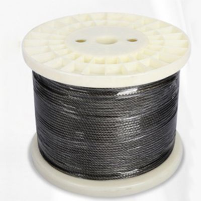 comprar 7x7 Construção de aço inoxidável cabo de corda de arame elétrico 200FT preto T316 cabo de avião para trilhos de convés escadas balaustra online manufacture