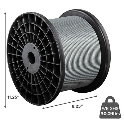 Bom preço. Cabo de aço inoxidável A2 A4 AISI316 AISI304 SUS316 SUS304 Cabos inoxidáveis de 3,5 mm com núcleo de fibra ou núcleo de aço 6x12 7 PP on-line