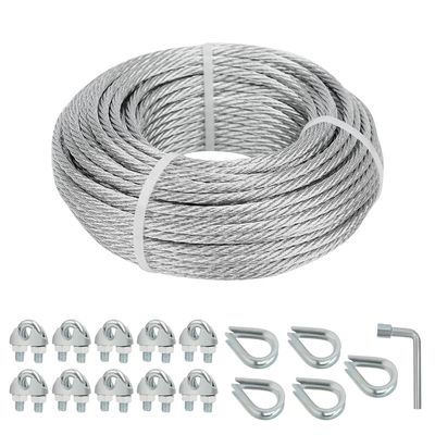 comprar Construção de galpão ancorado 7X7 núcleo galvanizado de aço inoxidável cabo de avião com pinça de corda e dedão online manufacture