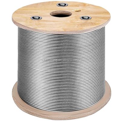 comprar Cabos de aço inoxidável tipo 316 para trilhos de convés, equipamento de 250FT T316 Cabos de avião 7x7/1x19/7x19 online manufacture