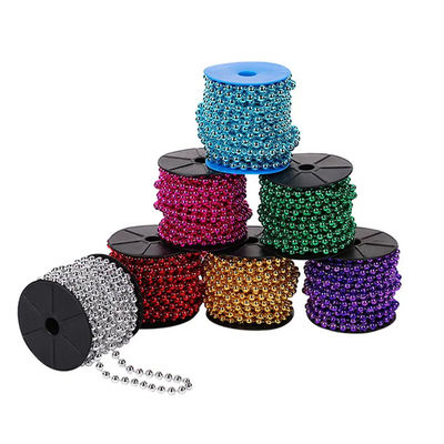 comprar 2.4mm cores personalizadas cadeia de bolas de plástico cadeia de bolas de prata cadeia de bolas de ouro branco cadeia de bolas com comprimento personalizado e OEM online manufacture