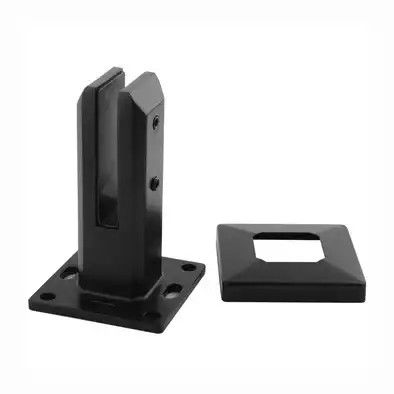 Bom preço. Precision Investment Casting Matte Black Square Glass Spigot para Barrancos de Vidro de Balustrade de Aço Inoxidável on-line