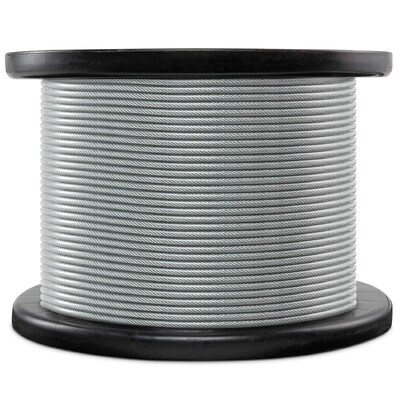 Bom preço. Corda de aço galvanizado revestida de PVC 7x7 de 3/32