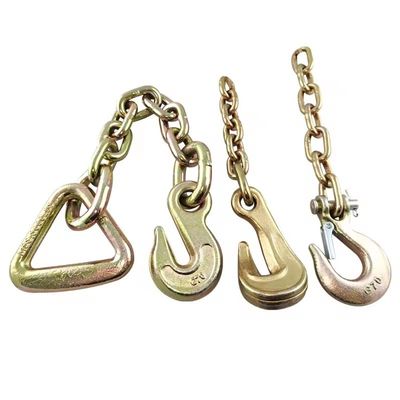 Cadeia de transporte de alta resistência G70 revestida de zinco amarelo com gancho de material 20Mn2