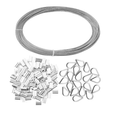 Bom preço. Galvanizado 1/16 polegadas de aço inoxidável cabo de fio de corda com mangas de alumínio e dedos padrão AiSi on-line