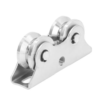 Bom preço. Roda de porta deslizante de rolamento duplo em forma de V de aço inoxidável com suporte on-line