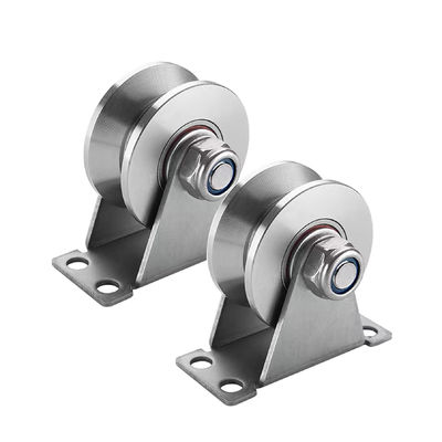Bom preço. Pulley de elevação de teto montado na parede Pulley de rolos de aço inoxidável com ranhuras em V on-line