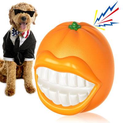 Bom preço. Aparência laranja realista com design de rosto humorístico e dispositivo de som embutido, brinquedo de cachorro laranja risadinho e flutuante on-line