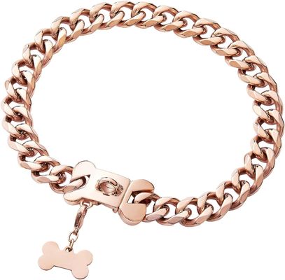 Bom preço. Cão Rosa Ouro de aço inoxidável Cadeia cubana Resistência à corrosão on-line