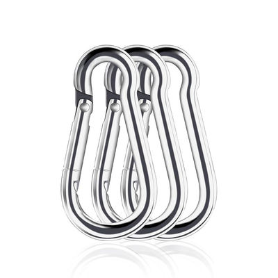 Finitura polida de aço inoxidável 304 Carabiner de arranque de arranha-céus DIN5299c Gancho de mola