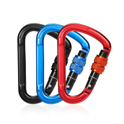 Bom preço. Clip de carabiner de alumínio 25KN para exterior Logotipo e cor personalizados on-line