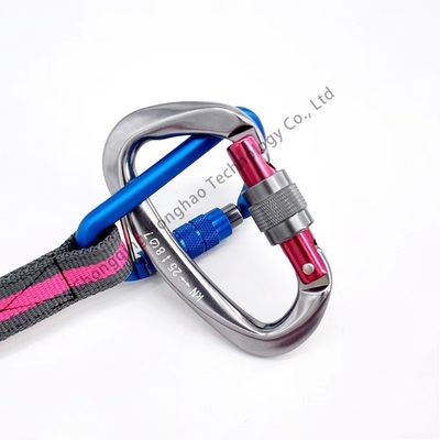 Bom preço. Carabinador de bloqueio de parafuso de forma D para alpinismo e resgate em alta altitude com acabamento de zinco on-line
