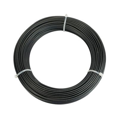 Bom preço. PP/PE/PU/PVC/PA/Nylon 1.2-1.8 mm Cordel de aço revestido de polipropileno preto 7x7 Tolerância ± 1% com teor de Si % 0.1 on-line