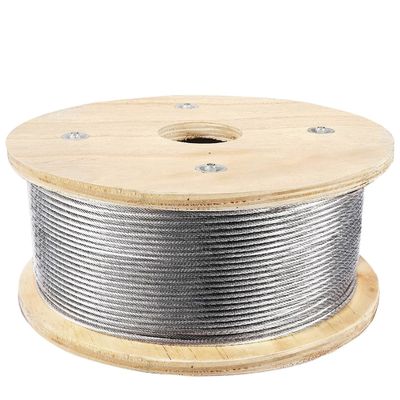 Bom preço. Cable de aço galvanizado de 16 mm de grau de aço inoxidável 1 x 19 fios Construção 500FT para instalação de grades de cabos de convés on-line
