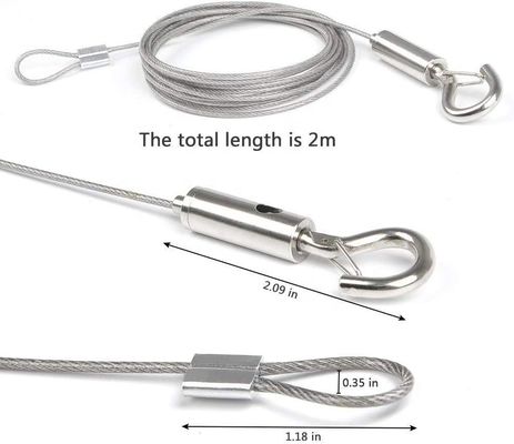 Bom preço. Não ligado 5/32 7x19 Cabos galvanizados de corda de arame para aeronaves, rolos de 500 pés para elevação on-line