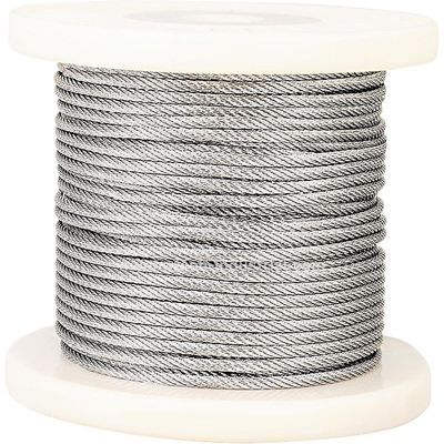 Bom preço. Aço inoxidável 316 7x7 cordas de cabo de aeronave de núcleo de filamentos comprimento de 1000 pés em bobina de nylon 1/32