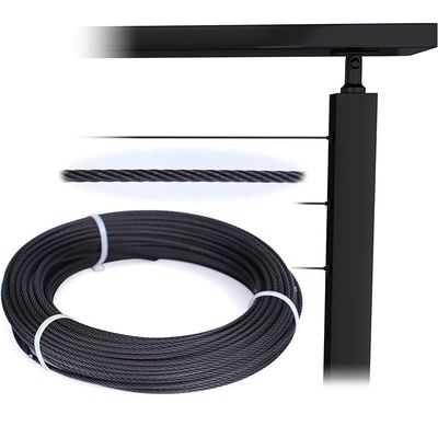 Bom preço. Acessórios de corda de arame preto 150ft T316 aço inoxidável 7x7 1/8 