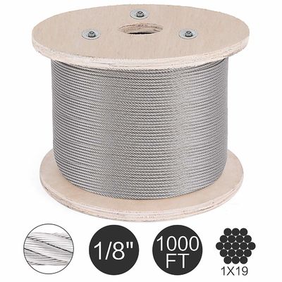 Bom preço. T316 Corda de aço inoxidável 1000ft 3/16