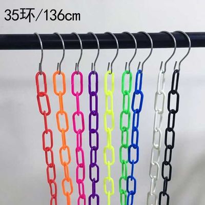 Bom preço. 1.3m comprimento / 23 buracos cadeia de plástico roupa de plástico colorido cabide guarda-roupa cabide cabide poupança de espaço organizador on-line