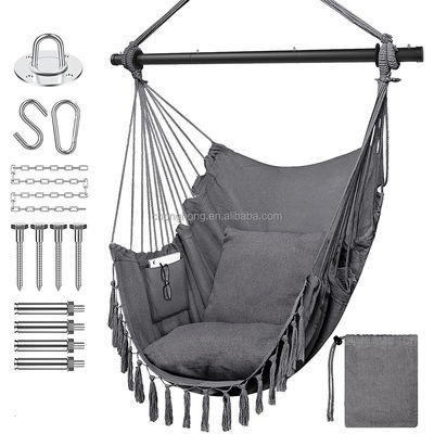 Bom preço. 100*130cm 320g poliéster-algodão corda pendurada balançar hamaca com dois travesseiros on-line