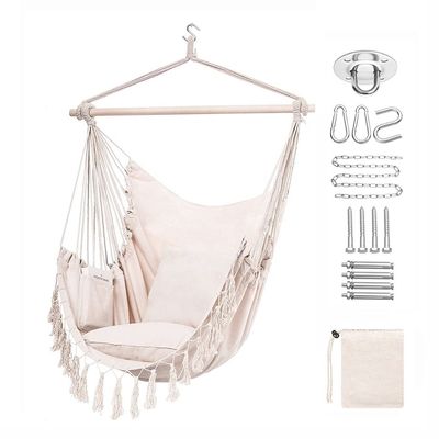 Bom preço. Cadeira Suspensa Jardim Hammock ao ar livre Acampamento Com Cadeira Hammock de Madeira Boho Hammock on-line