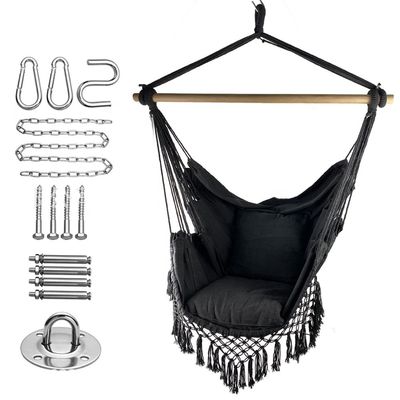 Bom preço. 100*130cm 320g poliéster-algodão corda pendurada balançar hamaca com dois travesseiros on-line