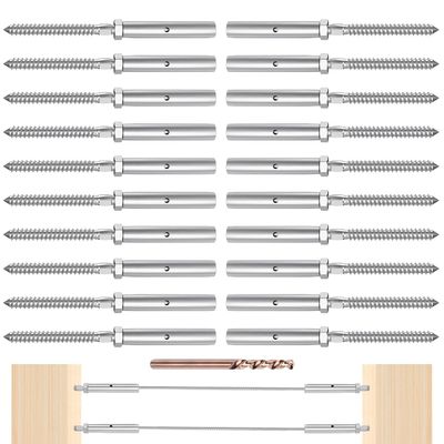 Bom preço. Ferragens para guarda-corpo com cabos de aço inoxidável T316 com cabos de aço inoxidável de 3/16 polegadas, parafuso de olhal e embalagem personalizável on-line