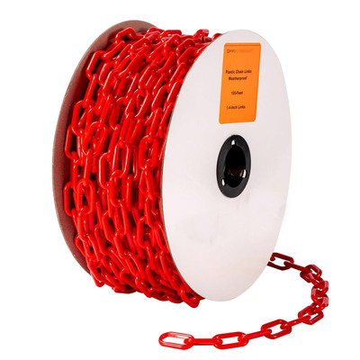Bom preço. Corrente de Plástico de 6mm Corrente de Plástico Vermelha Elo de Corrente de Plástico de Segurança Tráfego Corrente de Elo de Plástico PE on-line