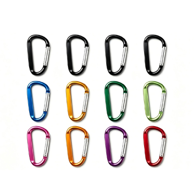 Bom preço. Mosquetão tático de encaixe em forma de D de 12 mm com logotipo personalizado, mosquetão de mola para bolsa/fivela on-line
