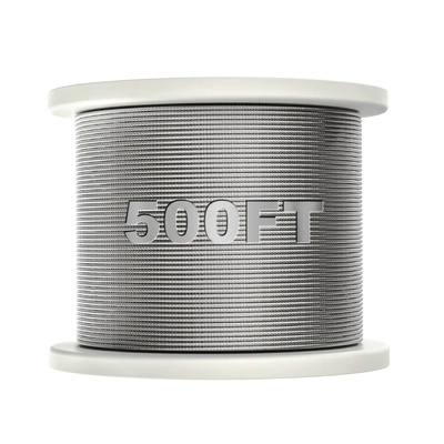 Bom preço. 7x7 500 pés T 316 Cabo de grau marítimo 1/8 de aço inoxidável para aeronaves Fio Corda para kit de trilhos de cabo de convés on-line