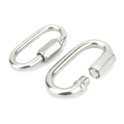 Bom preço. Desporto ao ar livre Carabiner de ligação rápida oval de aço inoxidável com acabamento galvanizado e revestido com zinco embalagem personalizável on-line