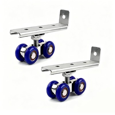 Bom preço. Quatro rodas de metal pista deslizante porta de bolso roda de rolos conjunto de colchão rolamento de bola Kit de poleia para guarda-roupa armário porta de celeiro on-line